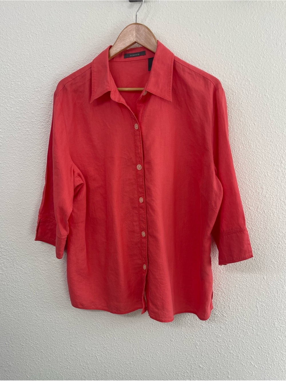 Liz Claiborne Coral-Red Button Down Shirt